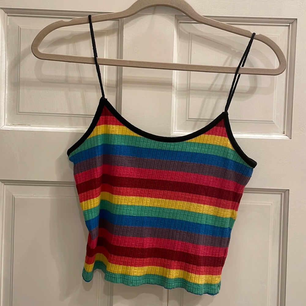 TopShop rainbow crop top